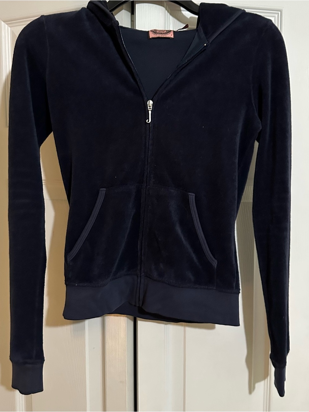 Juicy Couture Velour Zip Hoodie in Deep Navy XS (P)